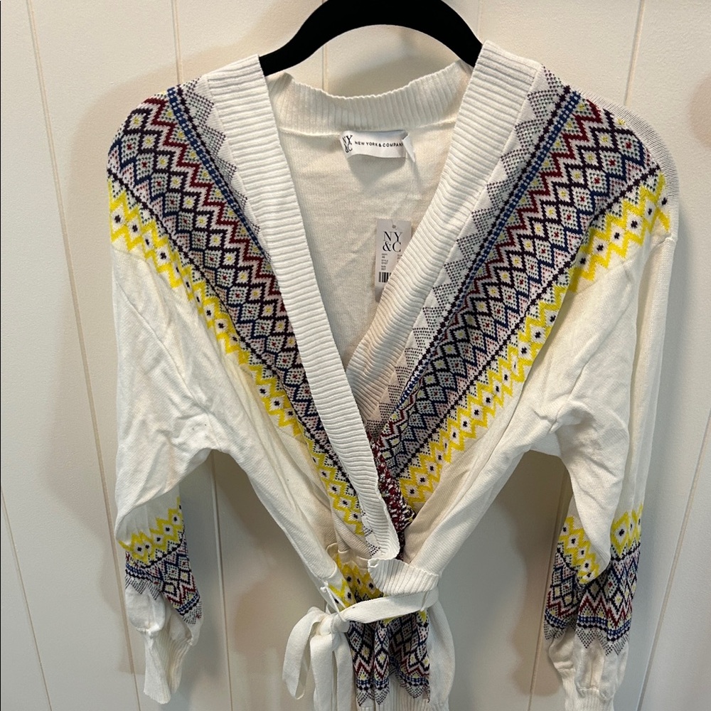 New York and Co Colorful Patterned Cardigan